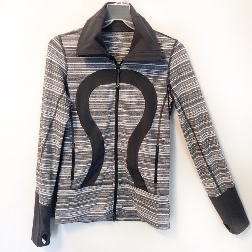 LULULEMON Zip Up Jacket Stride Grey White 4